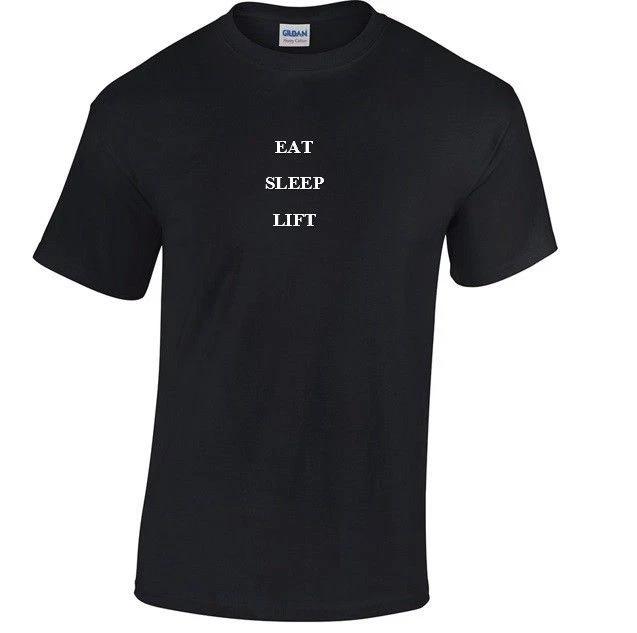 

Eat Sleep Lift Gym Lifting Body Building Work Out Mens Cotton Black T-Shirt M