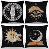 Tarot Printed Line Pillow Cover Moon Star Home Bedroom Sofa Pillow Cushion Cover