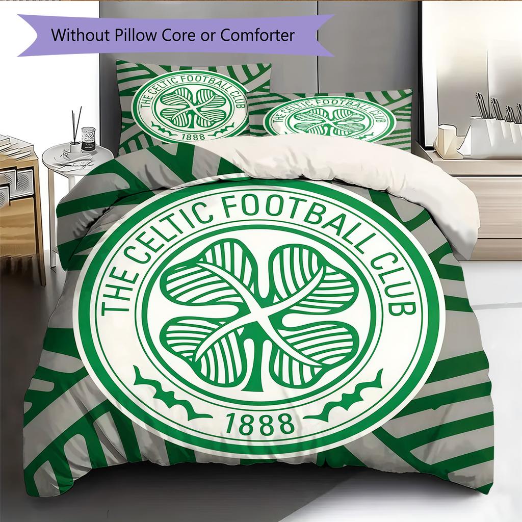 Juego de Funda Nórdica y Colcha del Celtic Football Club Funda de Colcha Funda de Almohada Decoración del Hogar Regalo de Cumpleaños (1 * funda nórdica + 2 * fundas de almohada, sin núcleo)