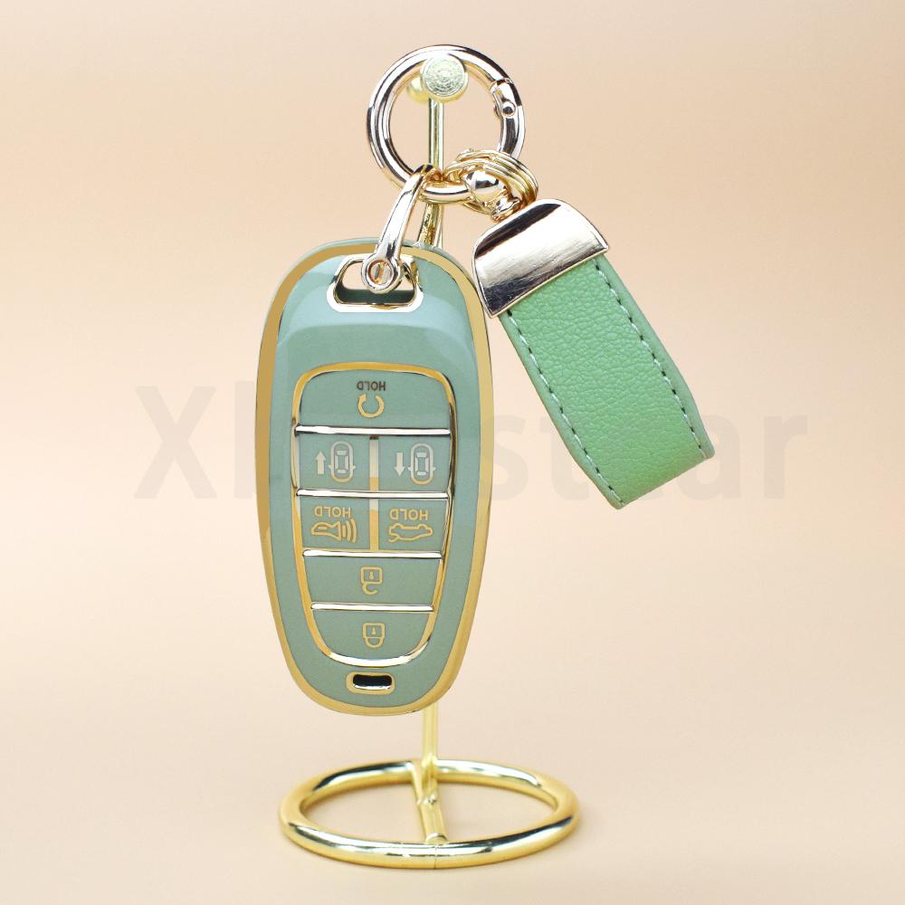 7 Buttons Tpu Car Key Case Cover Shell Fob Holder For Hyundai Solaris Sonata Hybrid Nexo Nx4 New Grand Santa Fe Tucson