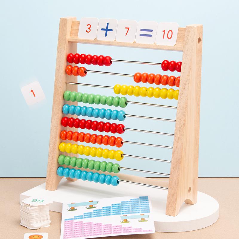 

Colorful 10-Row Wooden Abacus for Children s Early Learning