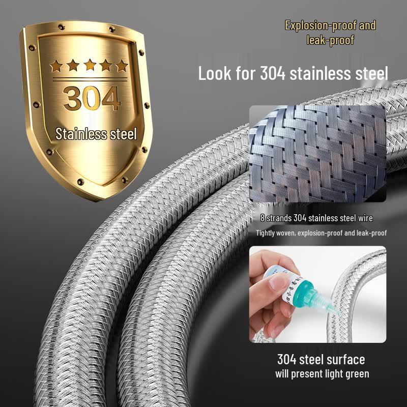 MEJUE Stainless Steel Braided Faucet Supply Hoses