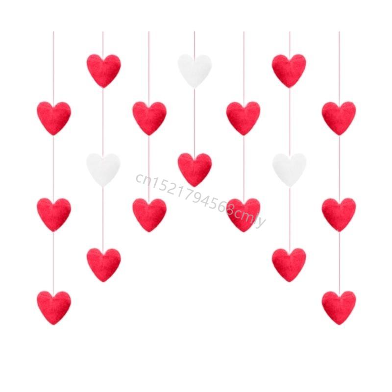 Heart Shaped Curtain Door Decoration Korean Lovely String Pendant Partition Door Decor with Hooks for Girls Room 6XDE