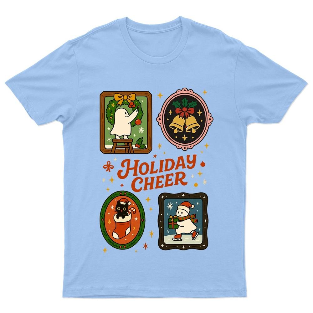 Holiday Cheer Christmas Festive TShirt Unisex Gift Retro Seasonal Funny Xmas S