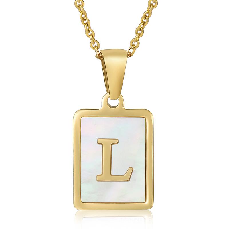 2026 Three-dimensional Shell Letter Necklace Women's 26 Letter Pendant Non-fading Jewelry