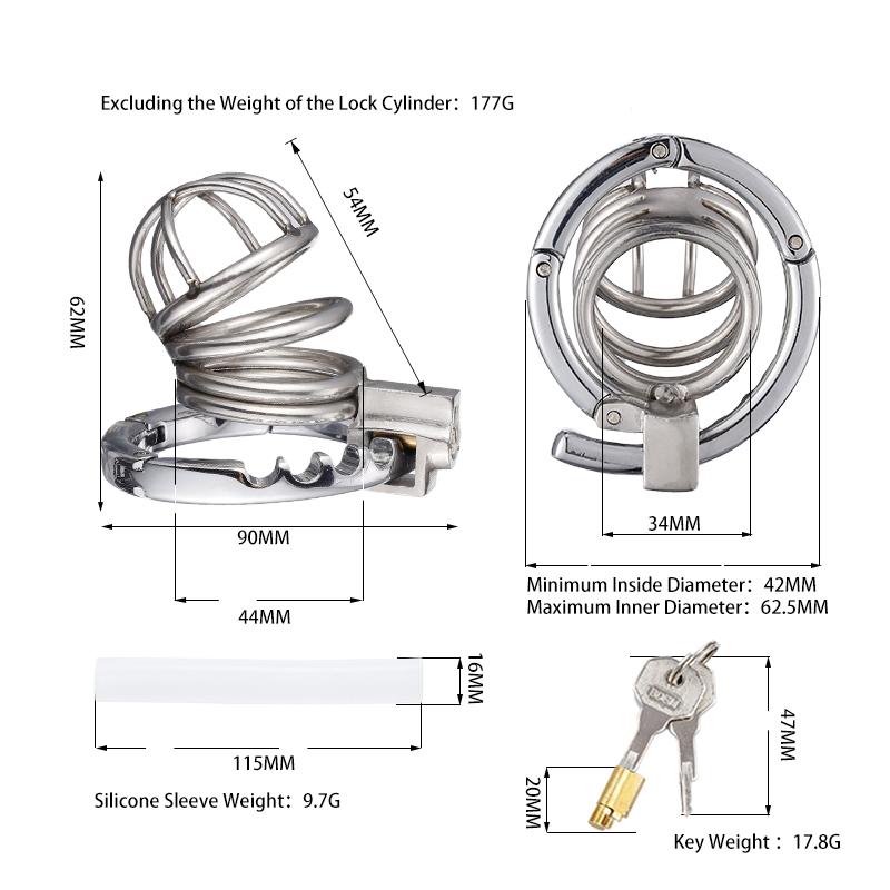 New Style Men's Metal Chastity Cage Adjustable Snap Ring SM Bondage Conditioning Stainless Steels CB Chastity Lock Adult Sex Toy