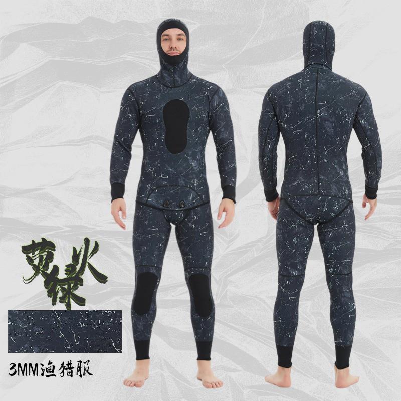 Herren Tarnung 3mm/5mm Neopren Neoprenanzug Set Schnorcheln Surfen Tauchen Schwimmen Wärme UV-Schutz
