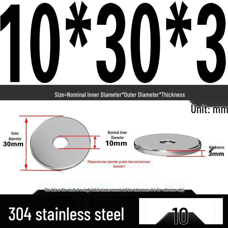 Thickened 304 Stainless Steel Flat Washer Spacer (M2-M36)