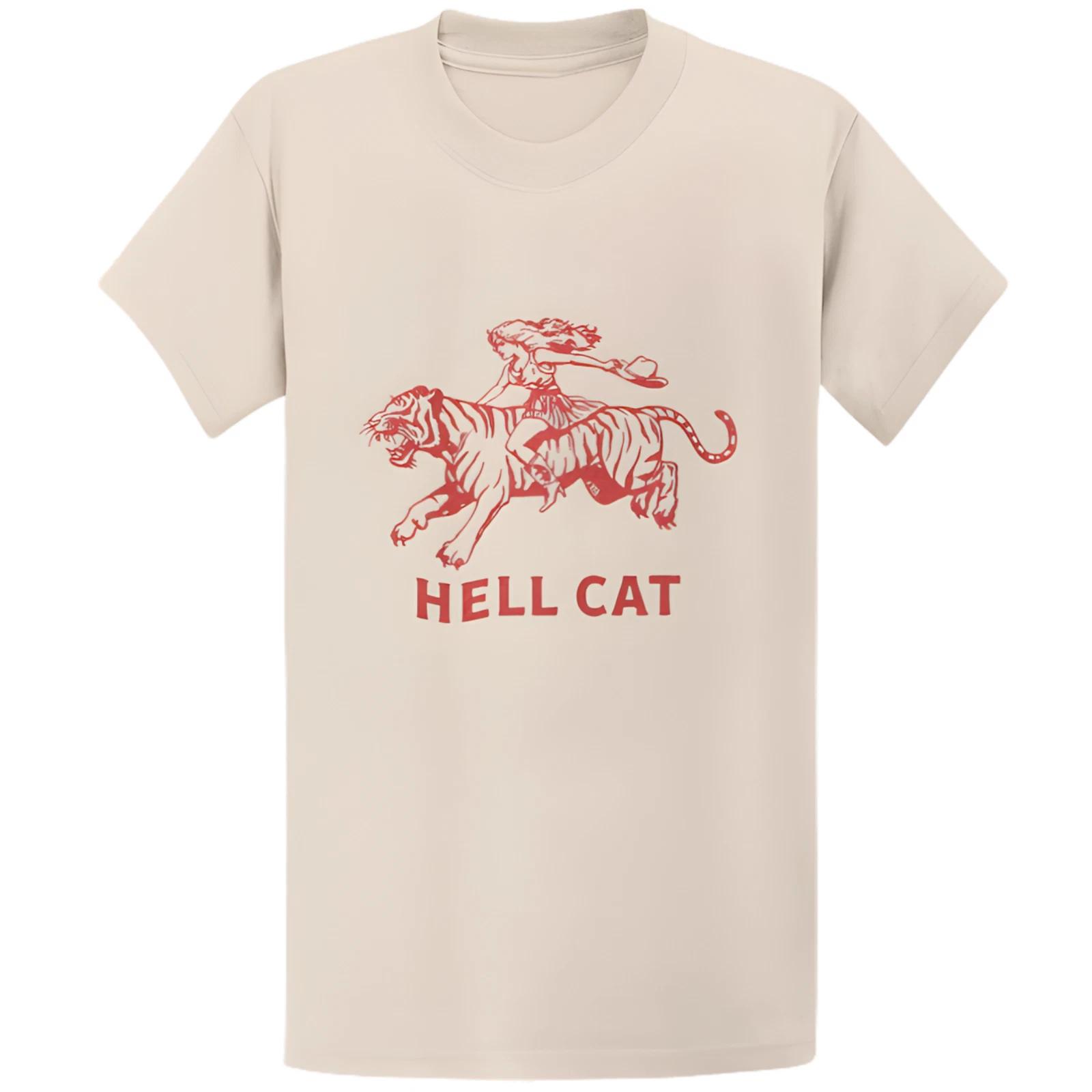 Gildan 5000 Vintage Cowgirl Hell Cat T-Shirt - Retro Western Aesthetic Gift Tee 2XL