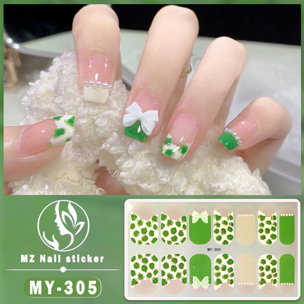 Panda Butterfly 5D No-Bake Nail Stickers - Full Cover, Waterproof, Faux Diamond Design