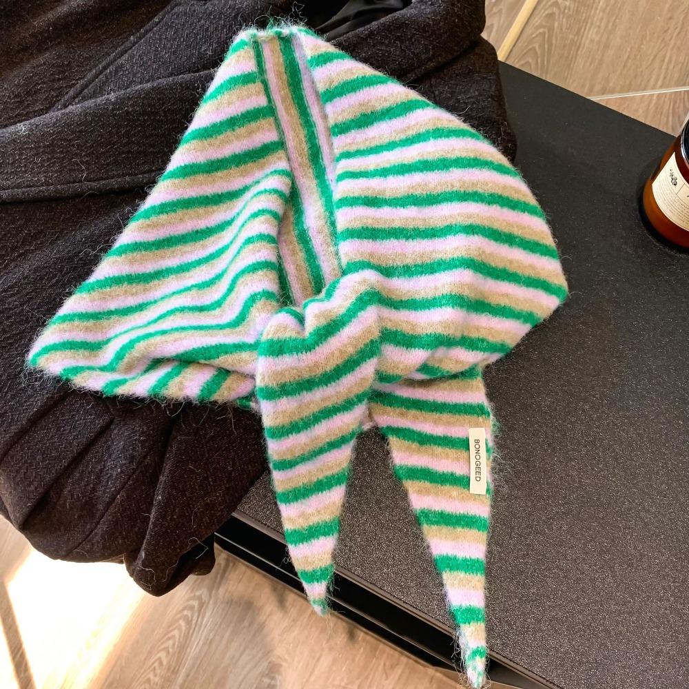 Warm Shawl Scarf Versatile Knitted Scarf Knitted Triangle Hijab Winter Season Women Headscarf