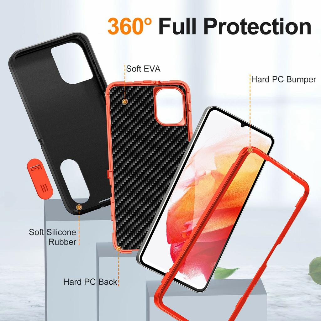 For Samsung Galaxy A06 4G Case Kickstand Phone Cover PC+Silicone+EVA 3-in-1 Design