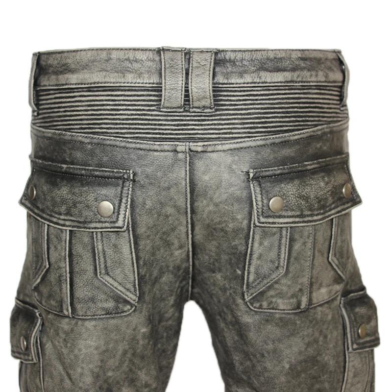 Spodnie motocyklowe ze skóry w rozmiarze chińskim dla mężczyzn, oryginalne, ochronne, skórzane, motocyklowe, ochronne, spodnie
