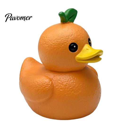 Fruit Vegetable Figurines Funny Orange Eggplant Duck Figurine, Resin Statue, Adorable Desk Unique Birthday Gifts Decor for Car Dashboard Home Office,