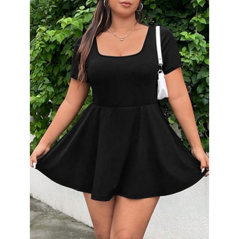 

Women s Sexy Low-neck Dress Waist Slimming Dress Anti-slip Shorts Clothes Sale S чёрный