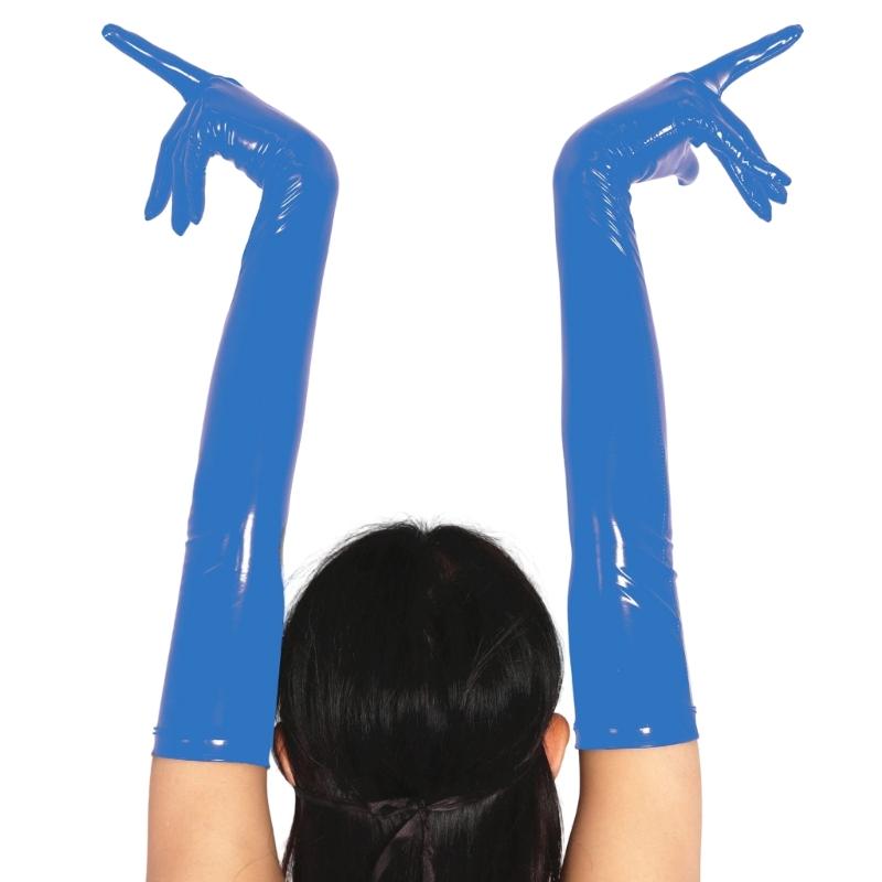 Women Long PU Leather Gloves Evening Party Costume PU Leather Cosplay Dress Accessories Halloween Gift