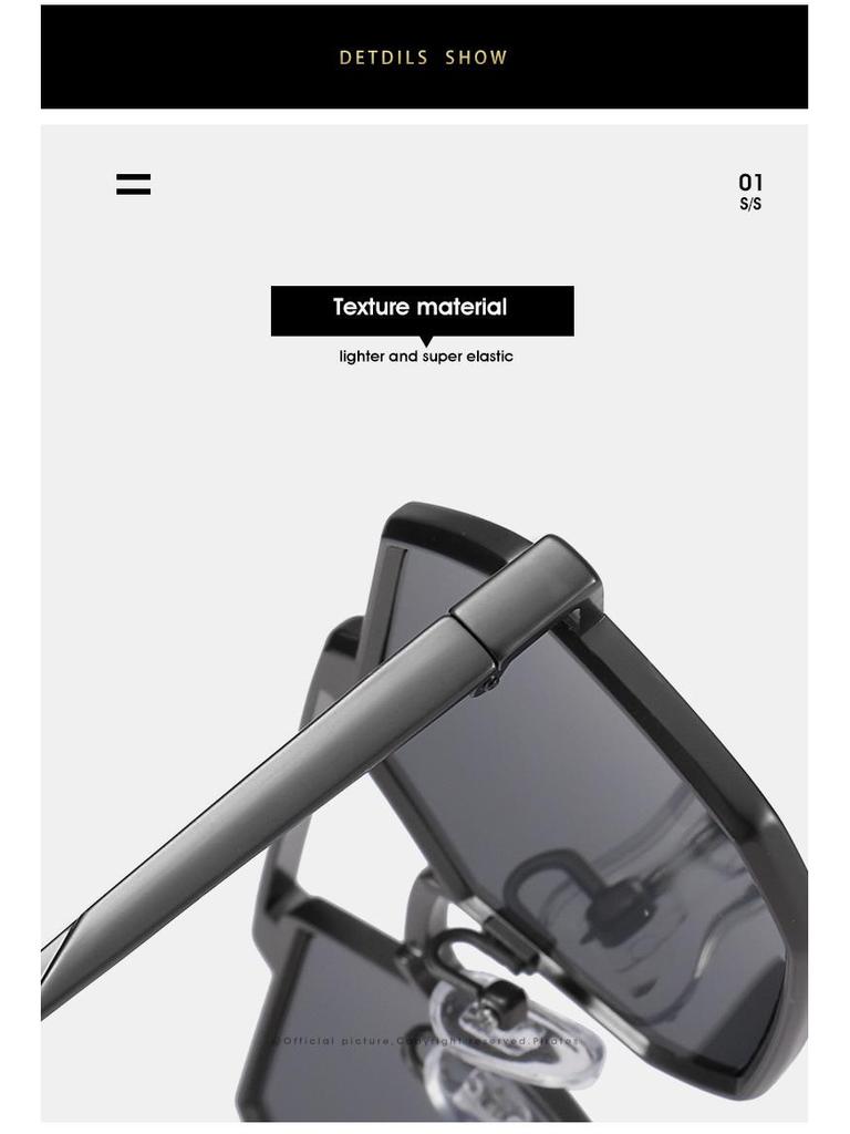 2022 Trending Square Frame Sunglasses: European-American Double Beam Street Style