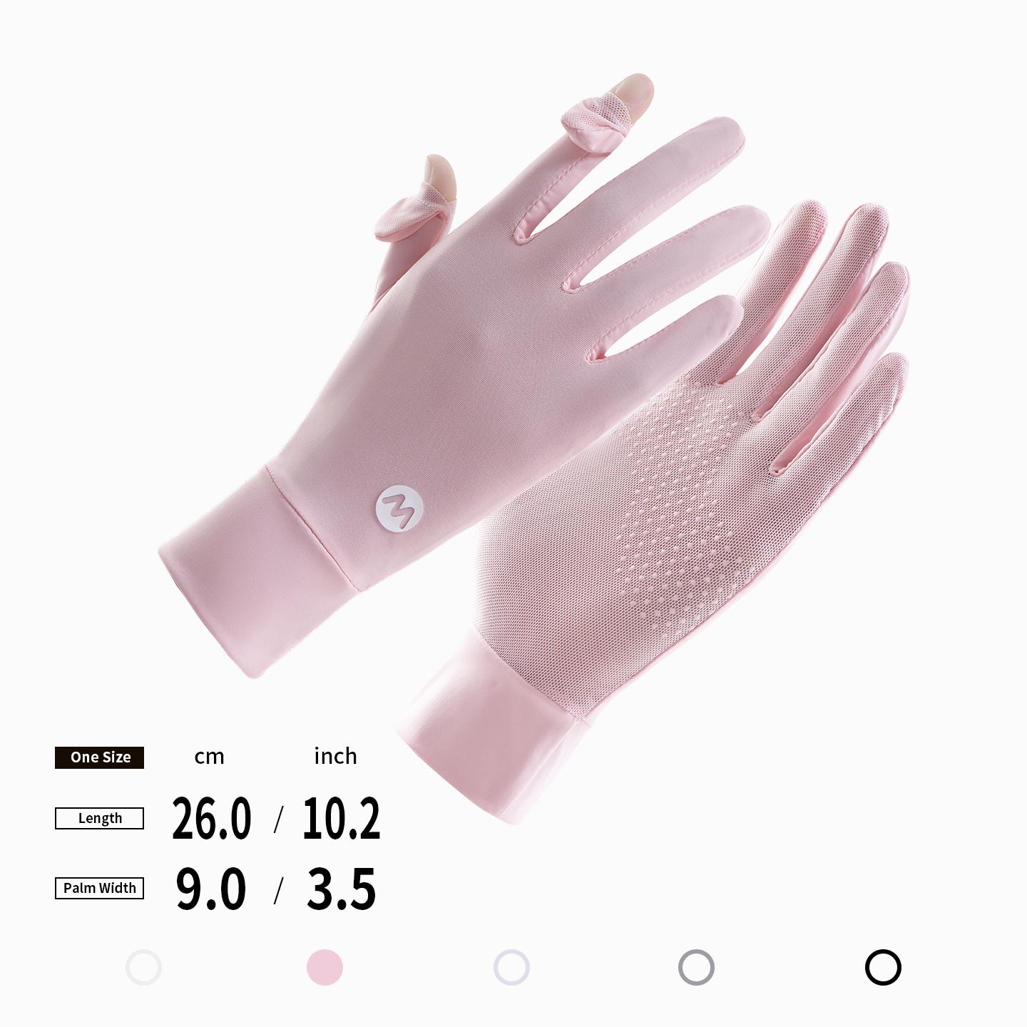 

Unisex UV Protection Sunblock Gloves - Women Man Full Finger Sunscreen Gloves Touchscreen Gloves for Driving Hiking Riding One Size рожевий