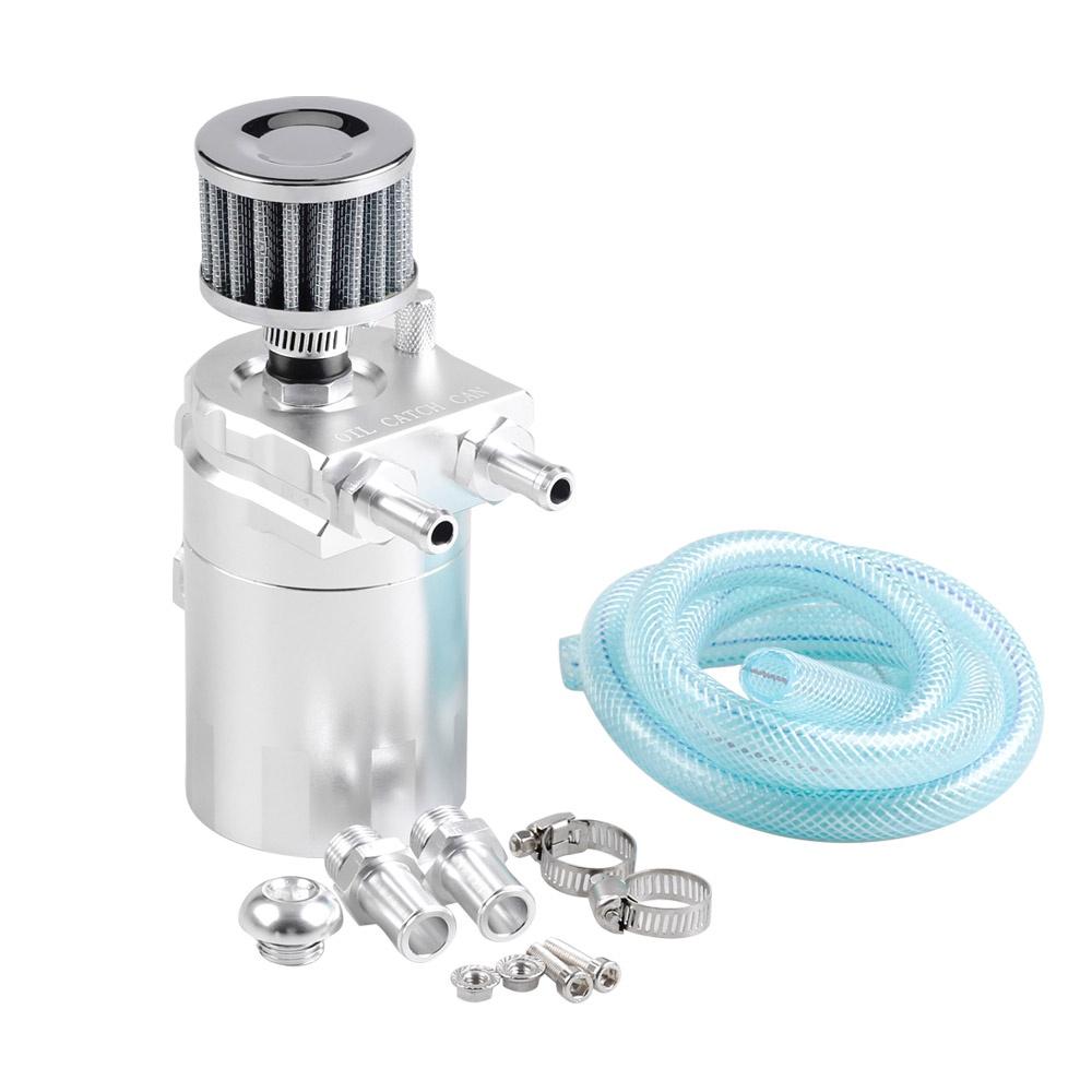 Engine Cylinder Aluminum Catch Reservoir Breather Can Black With