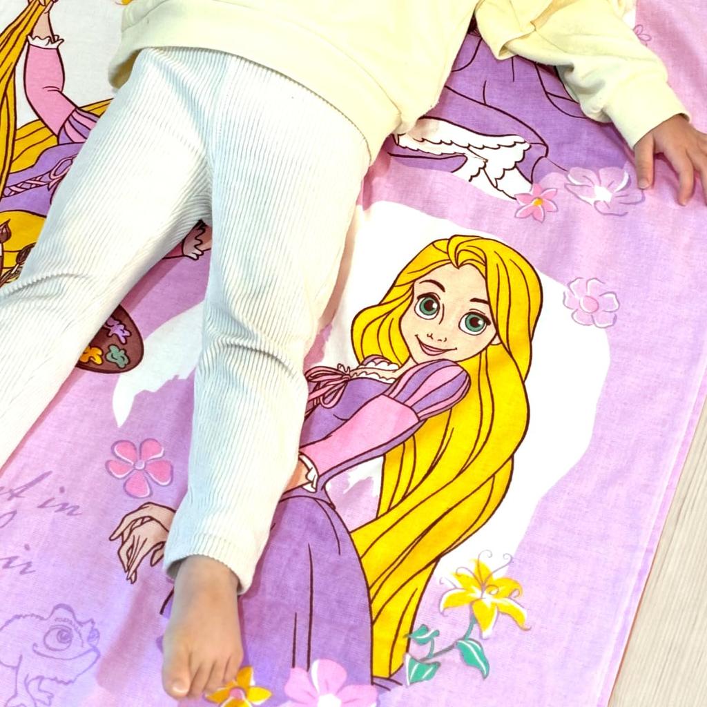 Un Doudou Baby Towel Blanket 85 X 115 Cm Disney Tangled Gauze On the Pile On the Back Cotton Purple Front, 100% NZ1810-TA