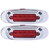 Pair 16LEDs Taillight Electroplated Trim Side Marker Auto External Lamps for 12V 24V Car Truck PickupRed Lens
