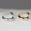 ANENJERY Irregular V-Shaped Lines Rings For Women Simple Temperament Adjustable Ring All-Match Jewelry
