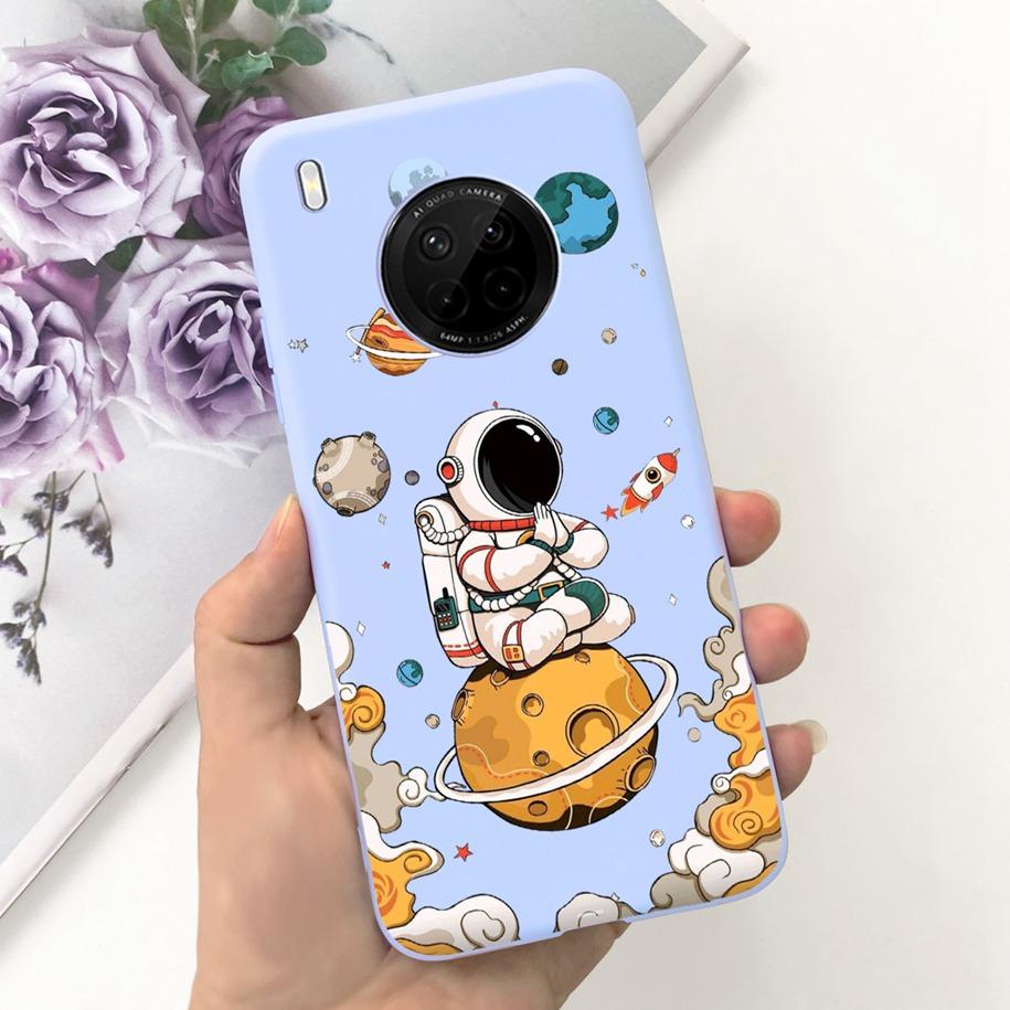 For Huawei Y9a 2020 Silicone Case FRL-22 FRL-23 Cute Astronaut Love Heart Slim Soft TPU Phone Case on Huawei Nova Y9a Y 9A Cover
