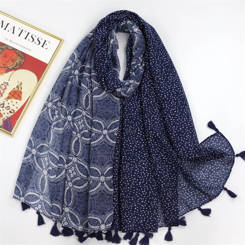 Spain Lovely Poppy Floral Tassel Viscose Shawl Scarf Lady High Quality Wrap Thin Headband Bufandas Muslim Hijab Sjaal 180*90Cm