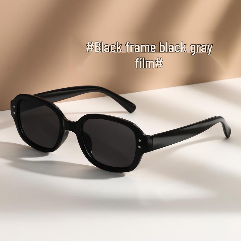 High-End Japanese Oval Sunglasses: Retro European/American Style for Women with Round Faces