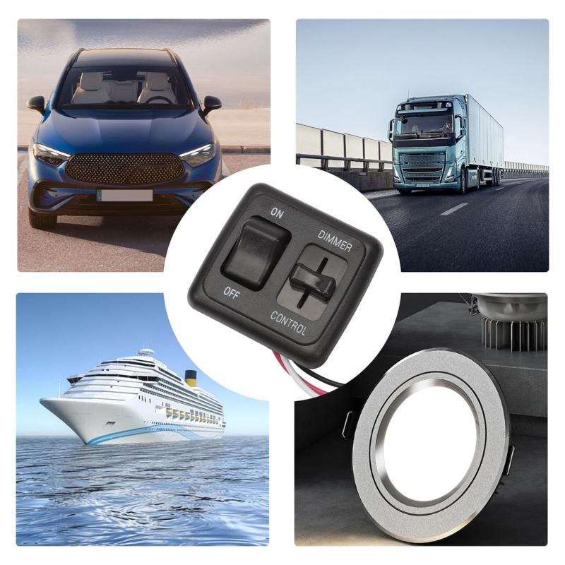 High Durability DC12V Toggle Dimmer Switch Ensuring Safe Lighting Control In Motorhomes And Yachts For Marine Truck Use