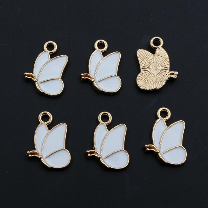 50Pcs 11x13mm Small Alloy Butterfly Charms Pendants Multi Colors For DIY Bracelet Necklaces Jewelry Making Accessories