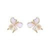 Silver Needle Small Fresh Crystal Flower Butterfly Stud Earrings Fashion Trend Earrings Versatile Sweet Premium Earrings