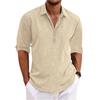 Men's Linen Shirts Long Sleeve Button Up Shirt Casual Summer Loose Fit Home Style Shirts