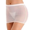 Womens See Through Solid Color Low Rise Elastic Waistband Mini Skirt