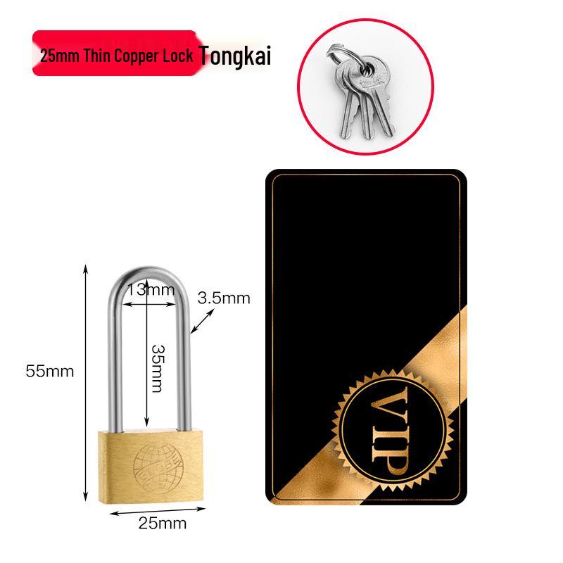 Extra Long Shackle Padlock 30mm Copper with 3 Keys for Cabinets and Doors