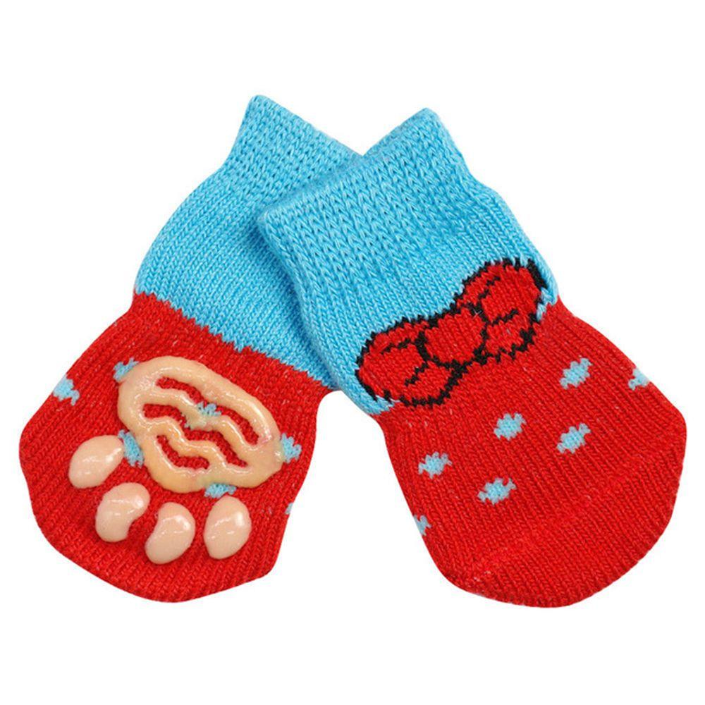 4Pcs/set Fashion Pet Supplies Cats Shoe Dog Shoes Anti-Slip Puppy Boots Knitted Socks