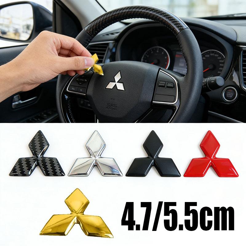 4.7/5.5cm ABS Car Steering Wheel Center Cover Sticker Logo for Mitsubishi Lancer EX Outlander Pajero ASX Eclipse Cross Ralliart UG2
