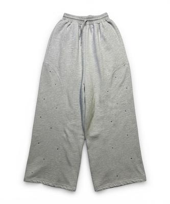 Bonseullipi Crystal Stud Curve Wide Pants (Melange Gray)