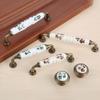 DRELD Vintage Rural Ceramic Drawer Cupboard Door Furniture Handles Cabinet Handles and Knobs Dresser Kitchen Pull +M4x25mm Screw