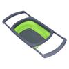 Green Foldable Drain Basket Silicone Collapsible Fruit Vegetable Wash Strainer Basket for Home Kitchen