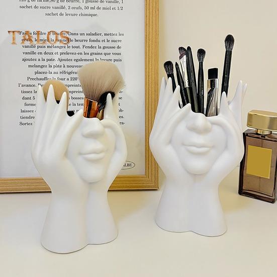 Face Flower Vase White Female Form Face Dining Table Centerpiece Modern Nordic Style Decorative Art Vase for Home Living Room Office Book Shelf Decor