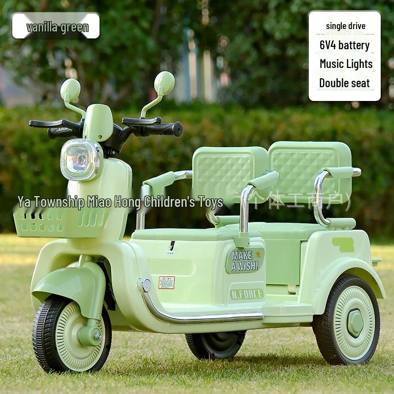 Double Electric Motorcycle for Kids - Battery-Powered Ride-On Toy