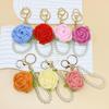 Plush Crochet Rose Keychain Pendant - Backpack Decoration & Valentine's Day Gift