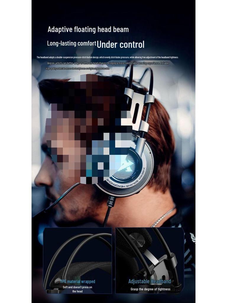 Over-Ear 7.1-Kanal Gaming-Headset mit geräuschunterdrückendem Mikrofon