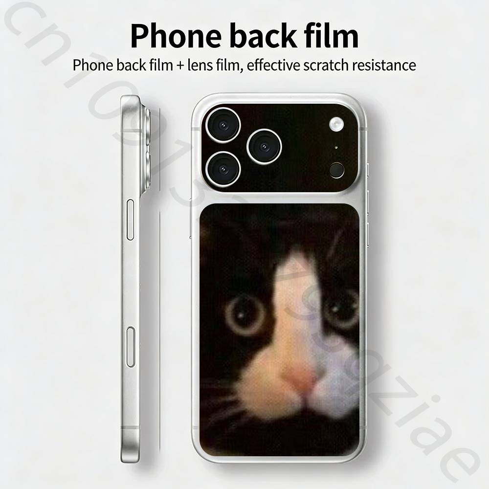 

Pet Cat Funny memes For iPhone 17 pro Max /17 pro Full Cover Decal Skin Wrap 3D Colorful Rear Protective Sticker Film iPhone17pro