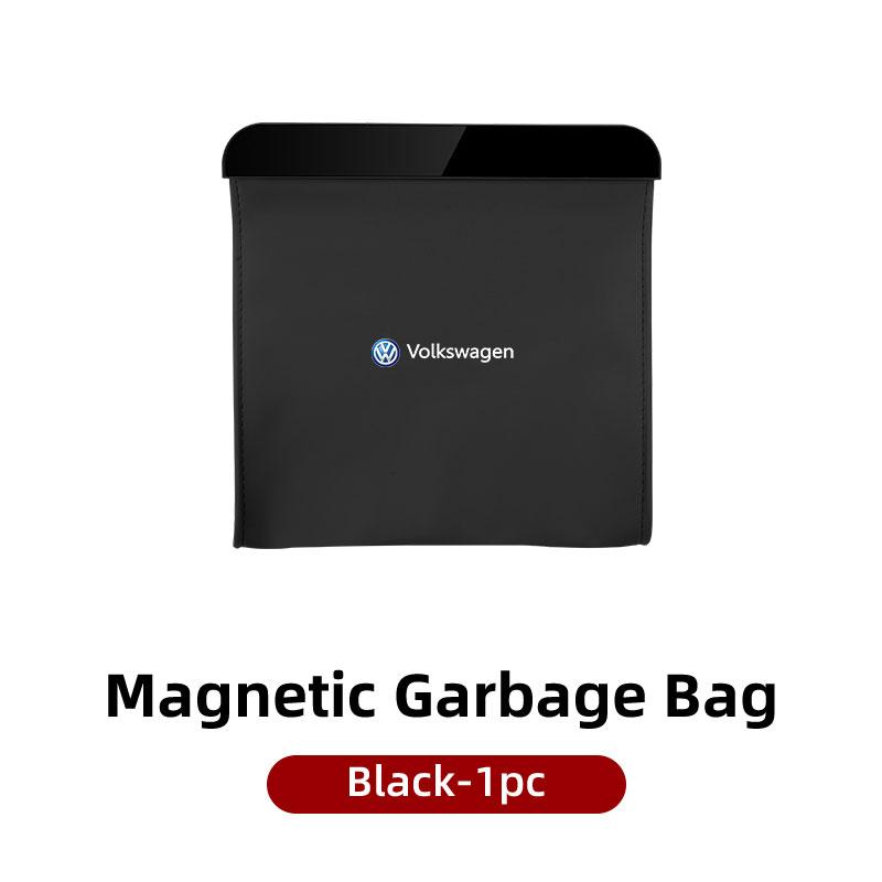 Magnetic Leather Seat Garbage Bag Leakproof Trash QA28 Storage Can For Volkswagen VW Golf 4 5 6 7 Polo Jetta Sagitar Magotan Passat