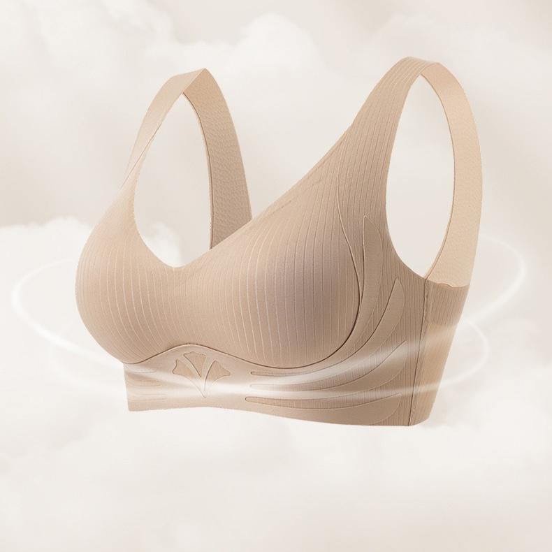 Tank Top Style Seamless Bra Women's Sports Bra No Steel Ring Gathered Bra Double Breast Anti Sagging Thin Bra