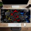 1pc Large Gaming Mouse Pad, UV Reactive Non-Slip Desk Mat, Washable PolyesterHexagon, Neon, SpectrumComputer Pad with Vibrant Game Machine P
