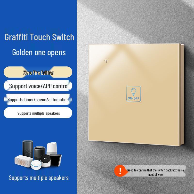 Zhengshang C3 Graffiti Smart WiFi Switch: Wireless Voice Panel, EU Standard, Compatible with Alexa & Google Assistant.
