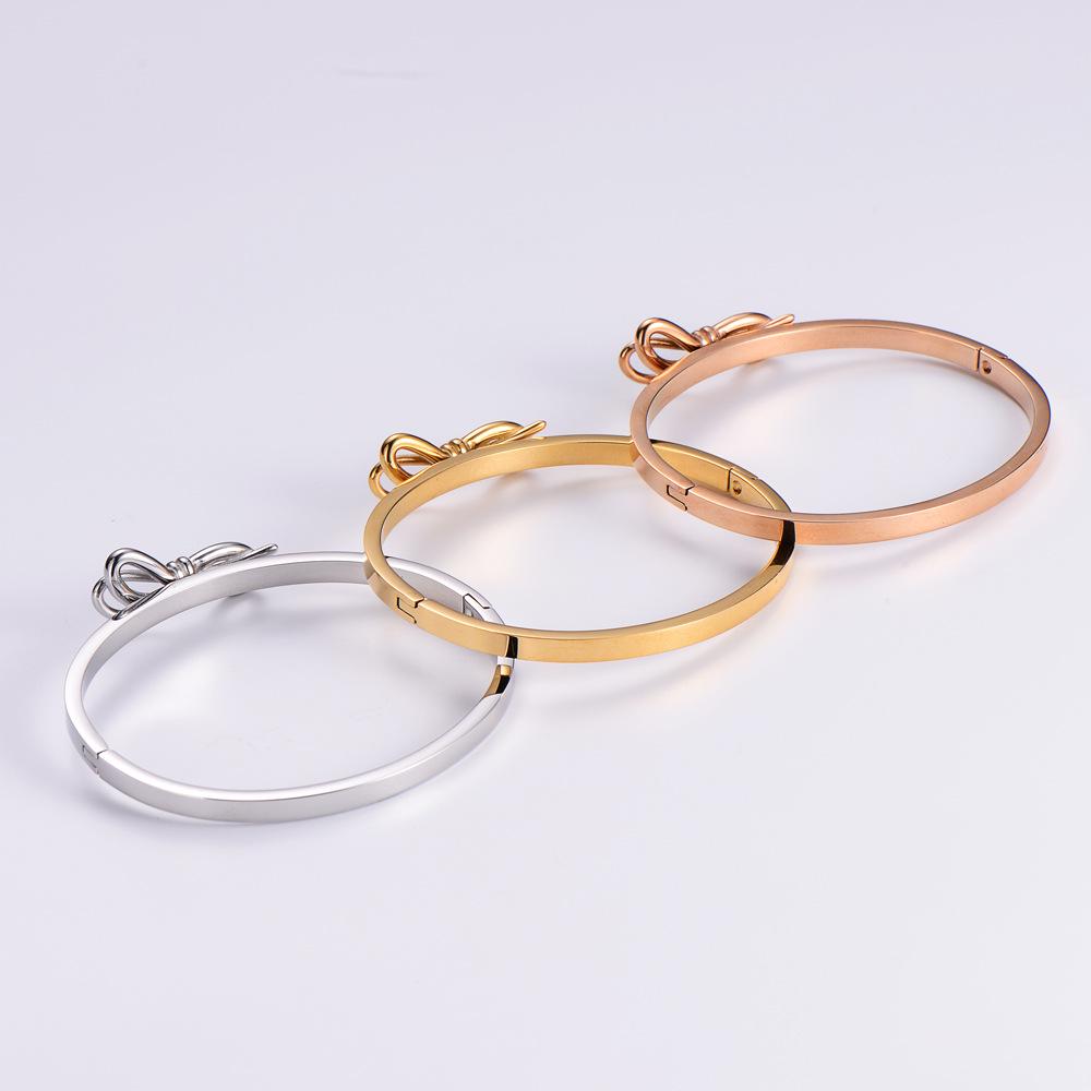 Christmas Titanium Steel Bow Fairy Sparkle Women's Bracelet - Holiday Gift for Friends